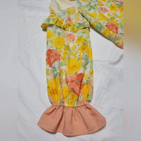 FATE Ombre Floral Split Neck Ruffle Blouse w/ Ties, Lined, Size Small, EUC! - Picture 14 of 15